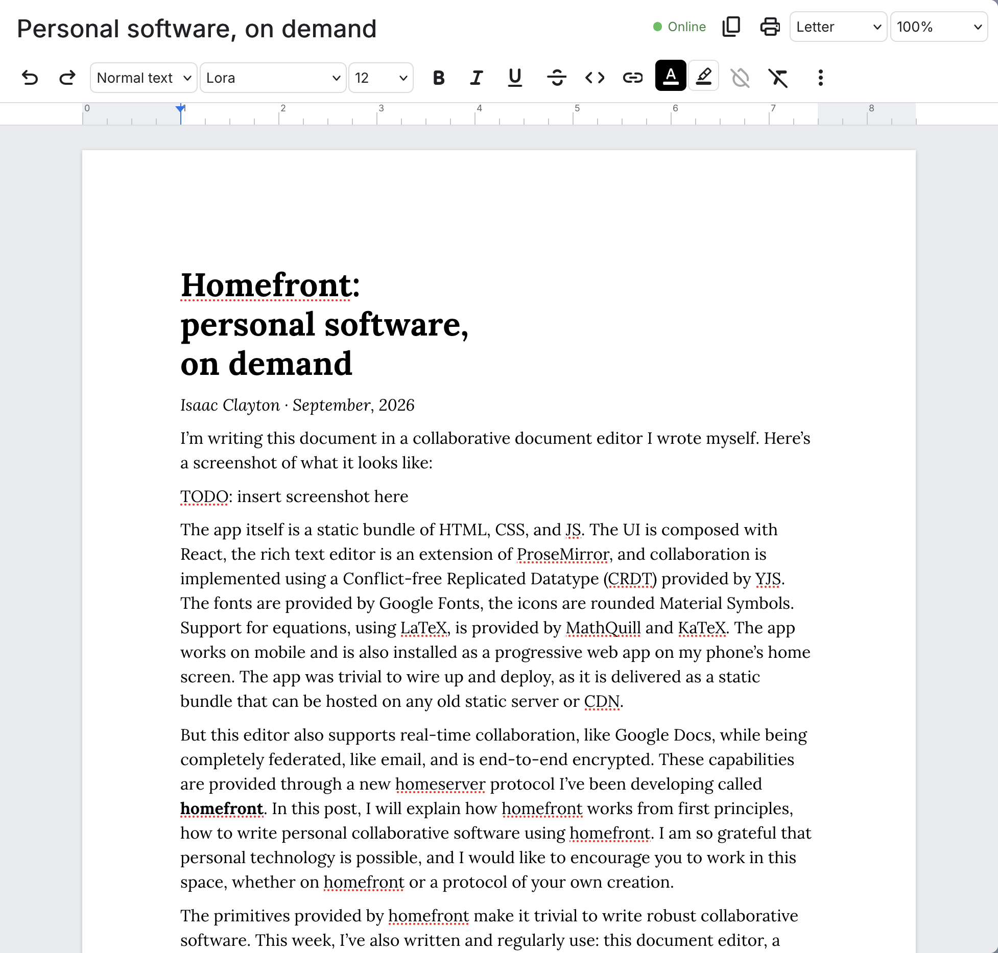 My personal google docs clone